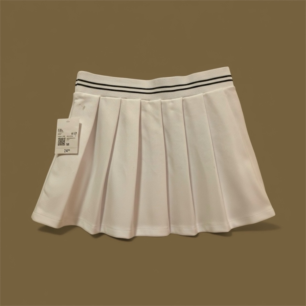Forever 21 White Mini Skirt with Black Stripes